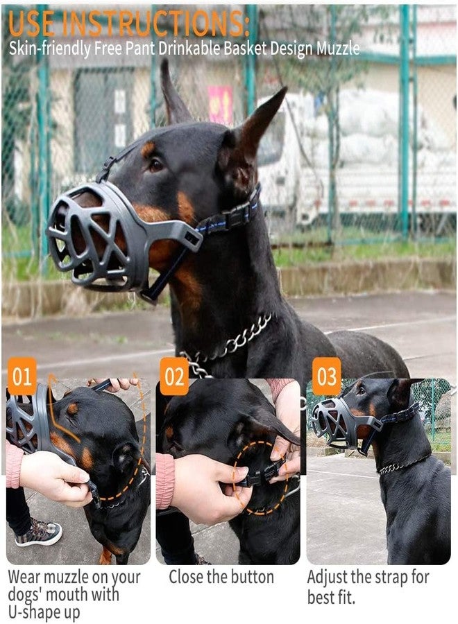 Sage Square Dog Muzzle,Soft Basket Silicone Muzzles for Dog, Best to Prevent Biting, Chewing and Barking, Allows Drinking and Panting (Extra Large) - Image 4